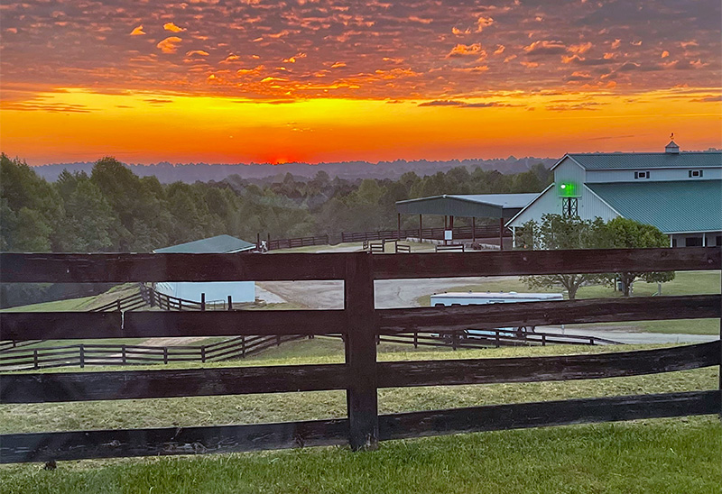 Sunset over the McLendon Hills Equestrian Center